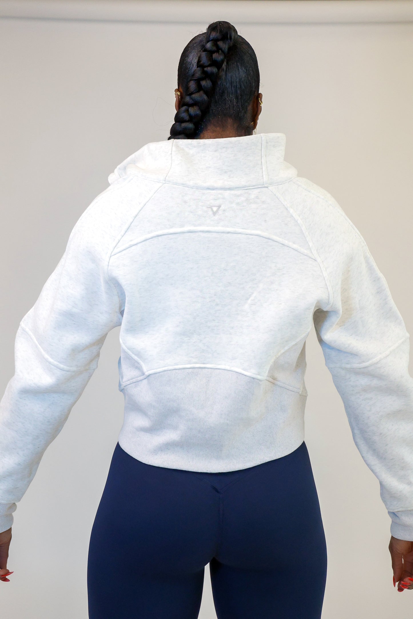 Grey Oversized Half Zipped Sweatshirt