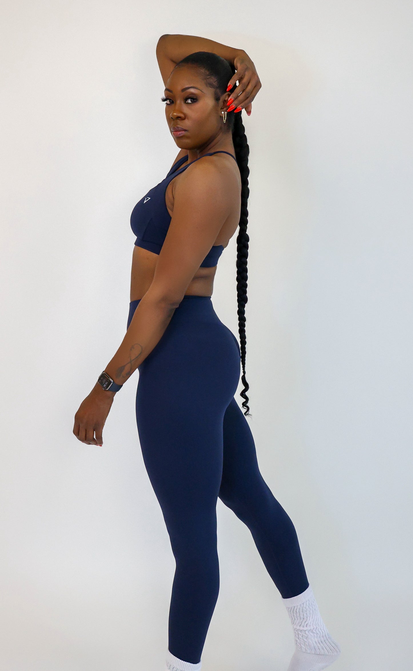 Navy High-Waisted Leggings