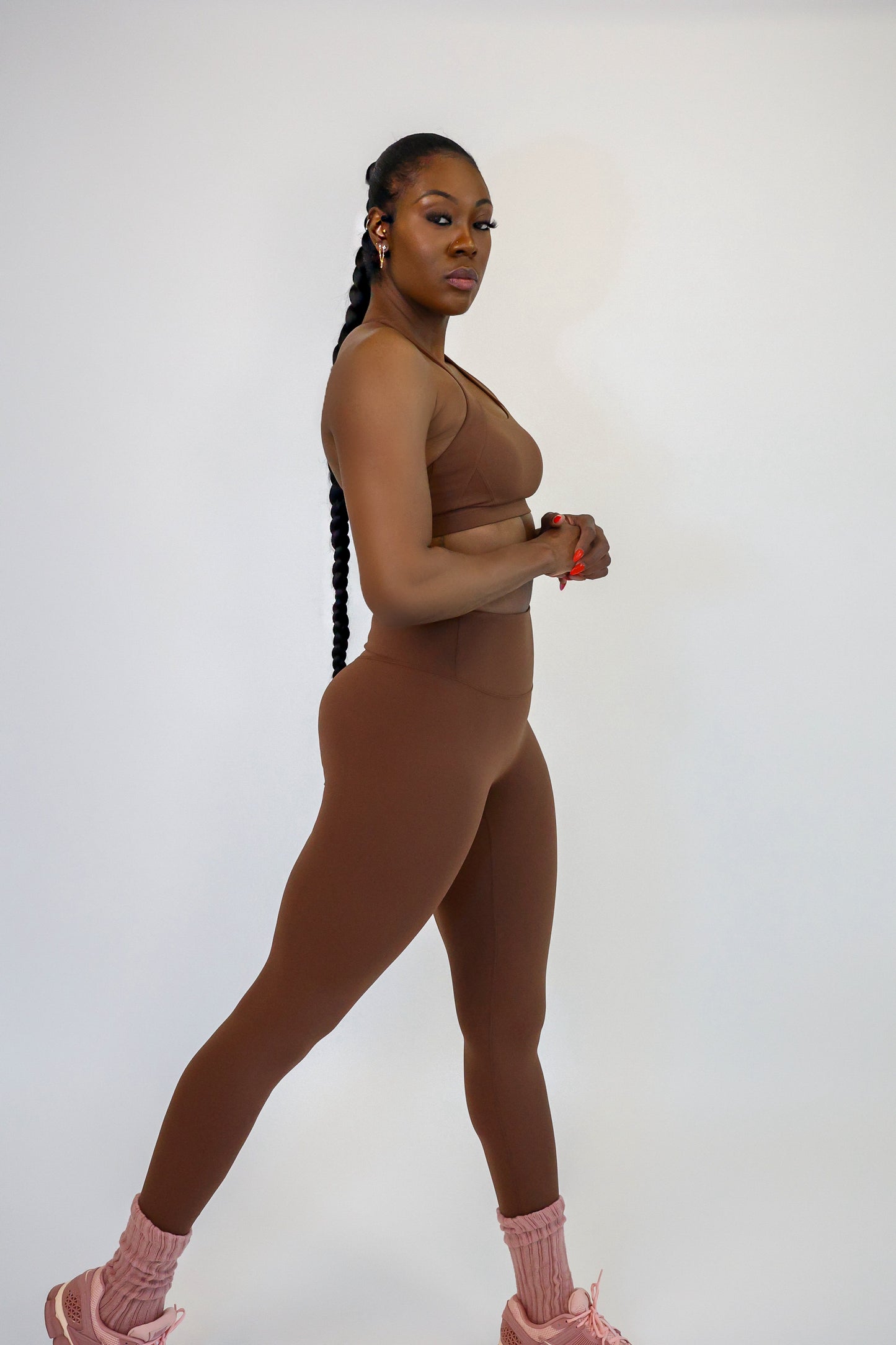 Brown High-Waisted Leggings