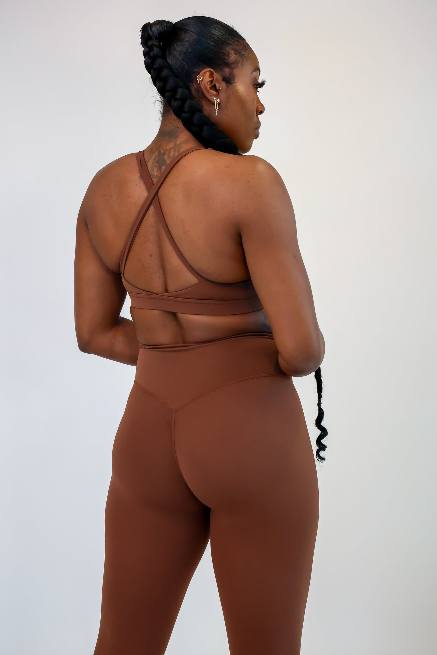 Brown Power Flex Sports Bra